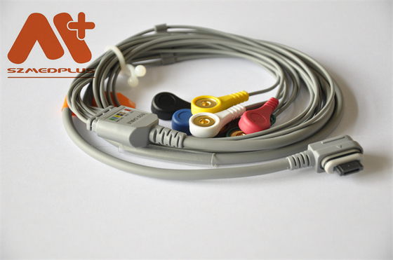 GEのヘルスケアの遠隔測定工学HolterはECG 2008594-002を7つの鉛のスナップ ケーブルで通信する