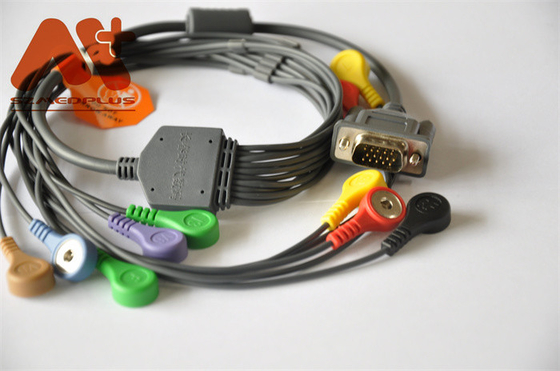 セリウムのHolterのレコーダーのDMS 300-3A AHA ECGケーブル10は急なプラグを導く