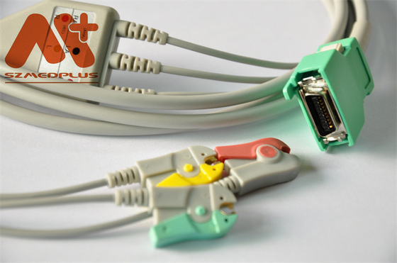 Nihon KohdenのOPV -1500のための多用性がある3鉛クリップ ダイレクト接続ECGケーブル