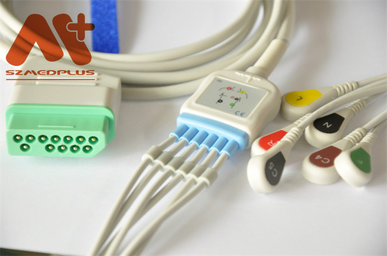 12Pin Nihon Kohden ECGケーブル6の鉛のスナップ