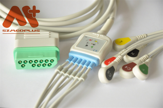 12Pin Nihon Kohden ECGケーブル6の鉛のスナップ