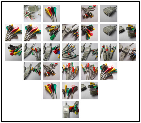 EDAN SE 601のElectrocardiographのための安全TPU IEC AHA EKGケーブル